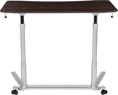 Комп'ютерний стіл Flash Furniture Merritt, темне дерево, ергономічний, ширина 95 см (регульована висота 73,7 103,5 см)