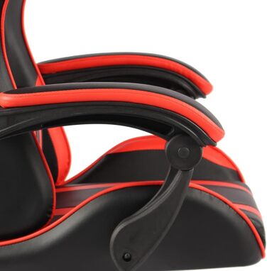 Геймерське крісло з підставкою для ніг, чорно-червона штучна шкіра, модель 20527