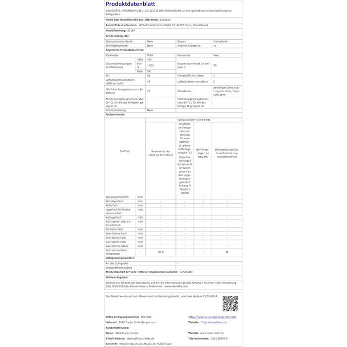 Морозильна камера Skandika для автомобіля від 35 до 55 л 10 до -20 C компресорна холодильна камера з перегородкою, безшумна, екоре