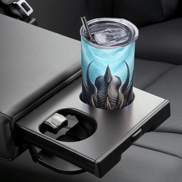 Кружка з прямою трубочкою, дизайн летючий дракон, принт, підходить для кемпінгу, офісу та дому, 590 мл