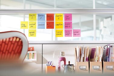 Стікери Super Sticky Notes, упаковка з 24 блокнотів, по 90 аркушів на блокнот, 76 мм x 76 мм, кольори зелений, рожевий, синій, помаранчевий - надзвичайно міцні клейкі нотатки для нотаток, списків справ і нагадувань (багатобарвні, дозатор, одинарні)