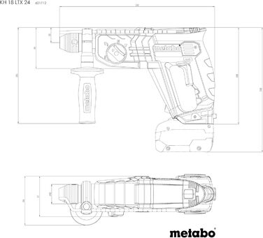 Акумуляторний комбінований перфоратор Metabo KH 18 LTX 24 - 601712840 - 18 В - Комбінований перфоратор для перфорації, свердління