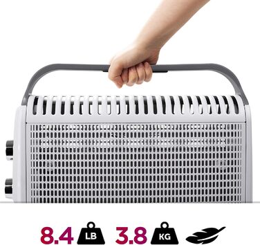 Конвекторний обігрівач Duronic HV180 WE, електричний обігрівач потужністю 2000 Вт, радіаційний обігрівач з електричним радіатором, електричний обігрівач для приміщень, портативний обігрівач для невеликих приміщень