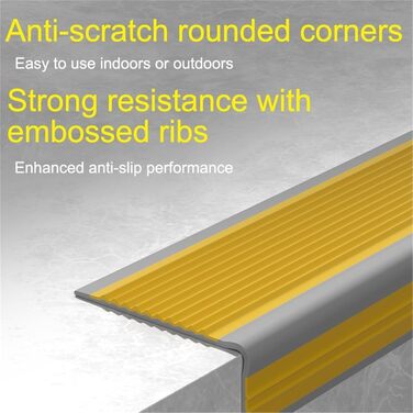 Кімнатні вінтажні сходинки, протиковзкий килимок для дерев&39яних сходинок, самоклеючі килимки для сходинок (жовті, 10 см/3,9 дюйма)