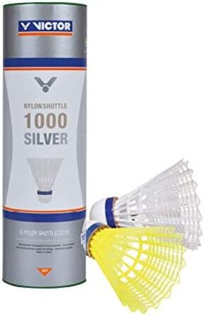 Бадмінтонні човники VICTOR Nylon 1000, 6 або 3 шт., зелено-білі (повільні)