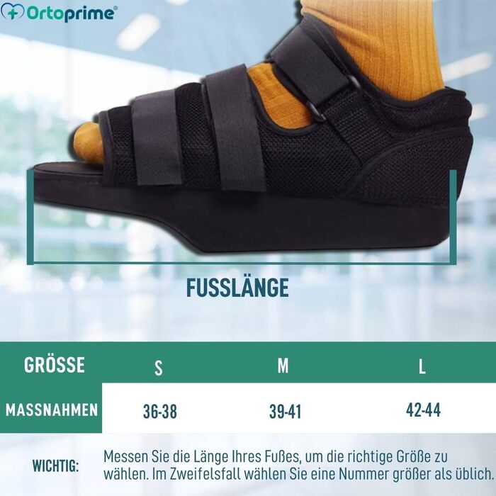 Післяопераційне взуття OrtoPrime з регульованим каблуком - Ортопедичне взуття для операцій на стопі - Післяопераційне взуття BOUDED (РОЗМІР L (42-44)) TALLA L (42-44)