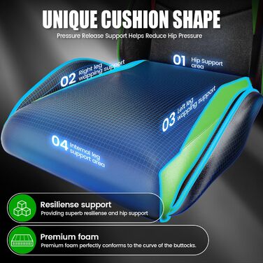 Ергономічне ігрове крісло, ігрове крісло для ПК, регульоване по висоті та нахилу, зі штучної шкіри з м&39яким підголівником, ігрове крісло для дітей, підлітків та дорослих, ігровий офіс (чорно-зелений) чорно-зелений базовий