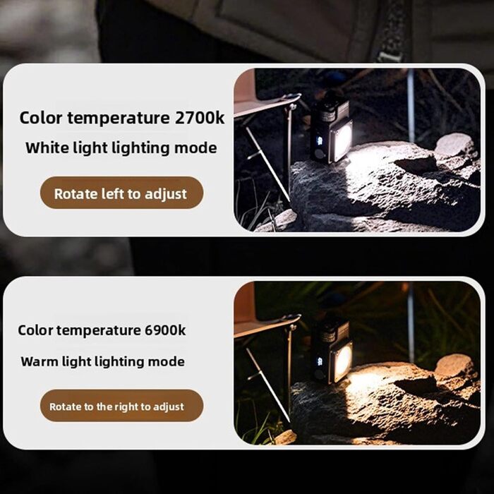 Ліхтарі для кемпінгу, світлодіодний ліхтарик та ліхтарик 3500 лм з акумуляторною батареєю 3000 мАг, регульована яскравість для кемпінгу, походів, аварійного відключення живлення (ЧОРНИЙ) Чорний