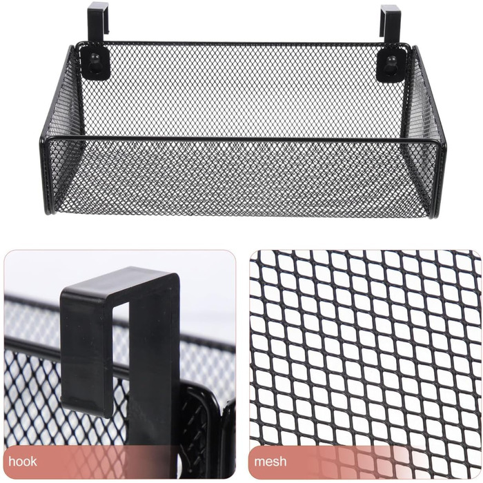 Металевий підвісний кошик для зберігання біля ліжка, міцний кошик для зберігання з гачками, економія місця для дому, школи та гуртожитку