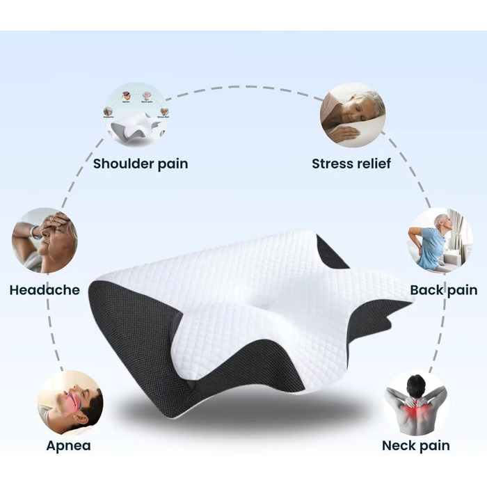 Ергономічна подушка для шиї SWZEC DreamSleepz чорного кольору