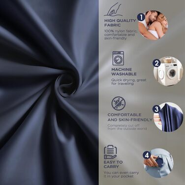 Ультралегкий підклад для спального мішка, новий нейлоновий підклад для спального мішка (лише 150 г) - Невеликий розмір упаковки та надзвичайно м&39який дорожній спальний мішок, ідеально підходить для походів, хостелів, кемпінгу в котеджах, синій