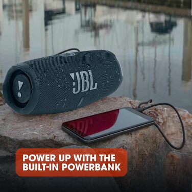 Колонка JBL Charge 5 бензиново-блакитного кольору - Водонепроникний портативний бумбокс з інтегрованим банком живлення - Один заря