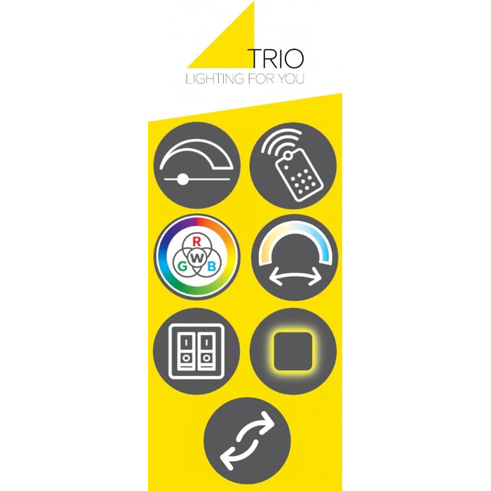 Стеля LED-світильник Trio Leuchten Arvin 628410532, матовий чорний метал, 22 Вт, з пультом керування та зміною кольору