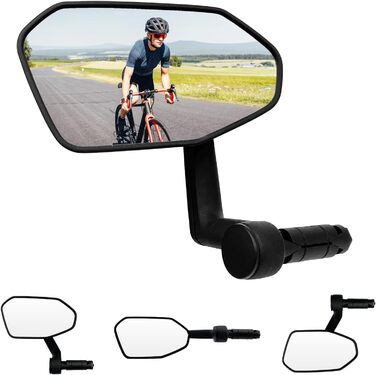 Регульоване велосипедне дзеркало Homieway для кріплення на кермо Скляна лінза, стійка до подряпин Дзеркало заднього виду для електровелосипеда (ліве)