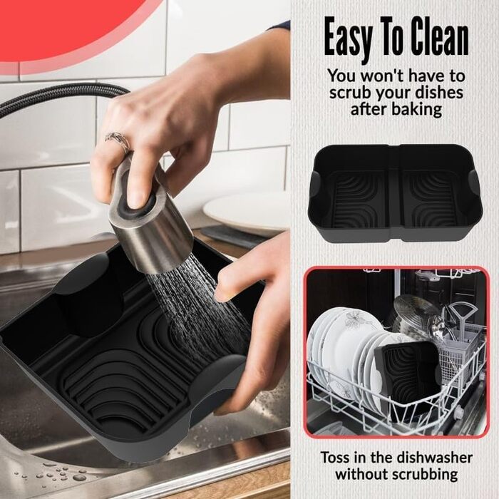 Аксесуари для фритюрниці Higher Ninja Foodi Flexdrawer 10.4 л AF500DE, фритюрниця з силіконовою формою, аксесуари для фритюрниці Ninja AF500EU AF500EUCP (3 шт. и, чорна)