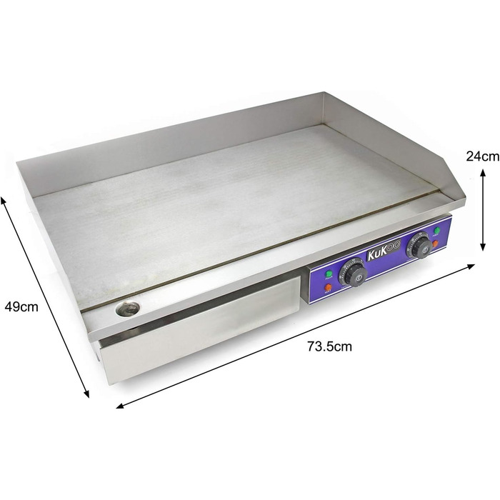 Електричний кейтеринг Гриль Тарілка Гастрономічна сковорода Електричний гриль з нержавіючої сталі Плита гастрогриль Чавун Планча Електричний гриль Стіл Стіл Гриль Гладка пластина гриля Контроль температури Ємність для крапель