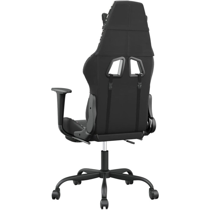 Геймерське крісло з підставкою для ніг, чорне та камуфляжне, штучна шкіра, металевий матеріал