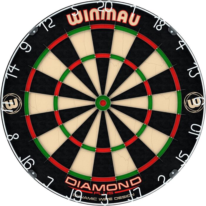 Набір захисних рамок для мішні для дартсу WINMAU Diamond Plus Steel - Професійні аксесуари для дартсу - Включає мішень для дартсу Diamond Plus, рамку для дартсу, 2 набори прецизійних сталевих дартсу та багато іншого