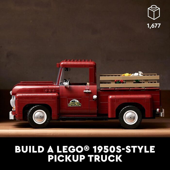 Конструктор Lego Icons Pickup Truck 10290 для дорослих, вінтажна модель 1950-х років із сезонними аксесуарами, творча діяльність,