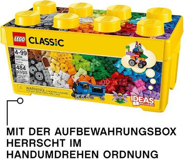 Конструктор LEGO Classic Medium Building Blocks Box 10696, 484 деталі, середня коробка будівельних блоків
