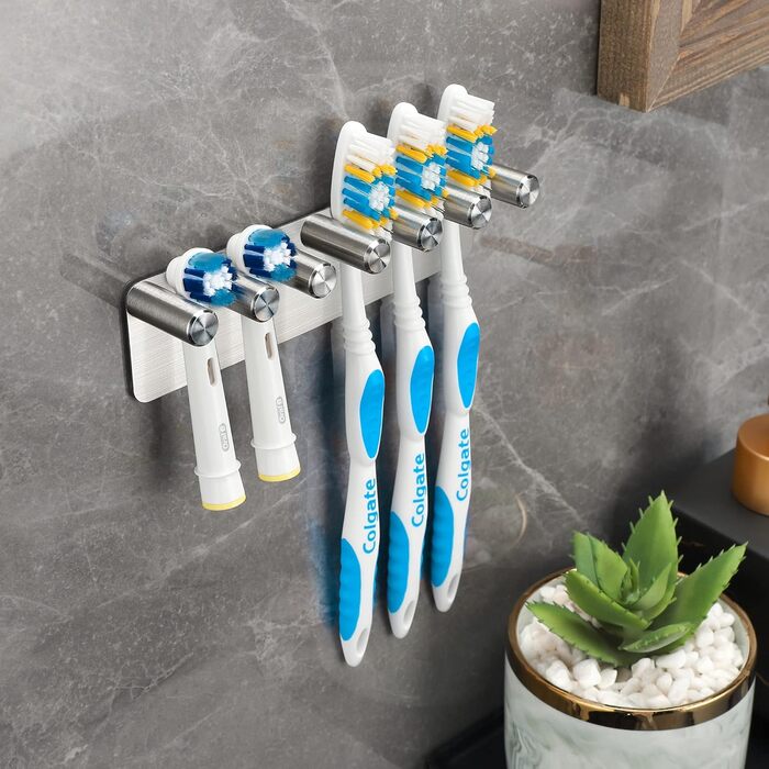 Електрична зубна щітка тримач голівки з нержавіючої сталі прикріплюється щіткотримач для 6 електричних головок щітки для ванної кі
