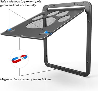 Заслінка для домашніх тварин NAMSAN з магнітом Заслінка для собак Котяча заслінка для Fly Screen Двері для домашніх тварин, що замикаються, для котів/собак Маленький 29 см x 24 см