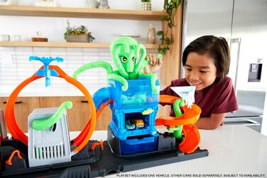 Ігровий набір City Color Reveal Ultimate Car Wash із резервуарами для води та 1 транспортним засобом, що змінює колір, гоночна тра