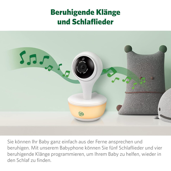 Розумний відеоняня LeapFrog LF815HD з 5-дюймовим кольоровим дисплеєм HD, Wi-Fi, датчиком температури/вологості, ширококутним обєкт