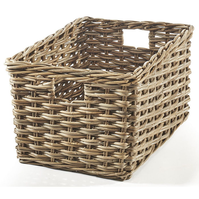 Прямокутний ротанговий кошик Kobolo, сірий колір Kubu, розмір L, 537x30 см, кошик для зберігання та декору, екологічний, універсальний, ідеально підходить для вітальні, дитячої кімнати, кухні, ванної кімнати, для іграшок та організації простору