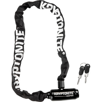 Інтегрований ланцюговий замок Kryptonite Keeper 585 - 85 см, клас безпеки 4/10, протиугінний велосипедний замок - зі сталевим ланцюгом 5 мм та 2 ключами - чорний, одинарний