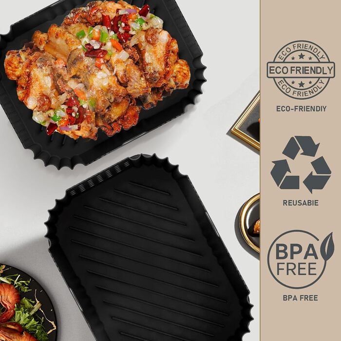 Аерофритюрниця з силіконовою формою для Ninja Double Stack XL 9.5L SL400EU, аксесуари для фритюрниці, аксесуари для силіконової форми з боковим отвором, аксесуари великої місткості, також сумісні з Ninja SL401