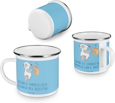 Емальована кружка &quotМістер і місіс Панда&quot на 8-ту річницю весілля, бляшана весілля - подарунок, кружка, 8 років шлюбу, річниця весілля, кемпінгова кружка, чайна кружка, подарунки, партнерство, шлюб, горщик, весілля, кавова кружка