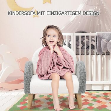 Дитяче крісло COSTWAY для малюків, дитячий диван з м'якою спинкою, дитяча кушетка дитяче крісло для дитячої кімнати, ігрової кімна