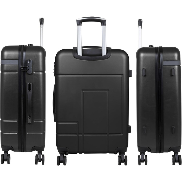 Компактна валіза на колесах Женева 55 см, 40 літрів, чорна