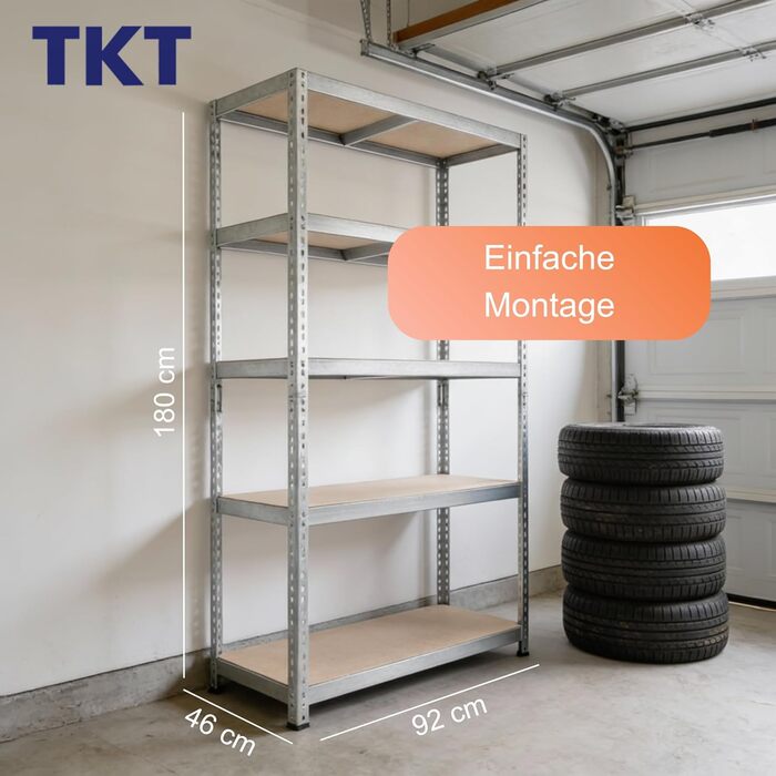 Стелаж робочої системи з дерев&39яними полицями та опорною балкою 180x92x46 см - Оцинкований стелаж з вантажопідйомністю 265 кг на полицю. Міцний стелаж з 5 полицями для майстерні, вітальні та підвалу.