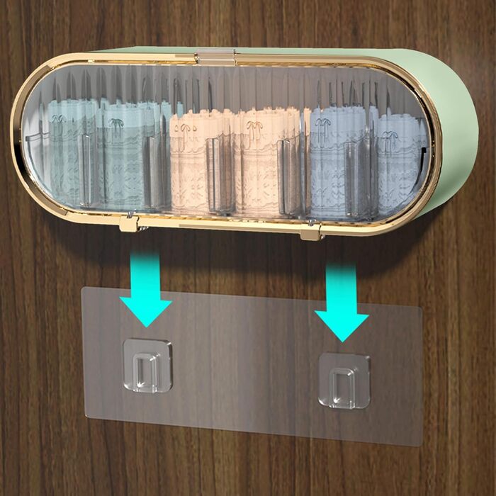 Настінний органайзер для білизни, міцний пластик, пилонепроникний, компактний, настінний, органайзер для шухляд, для спальні, дому, ванної кімнати (світло-зелений)