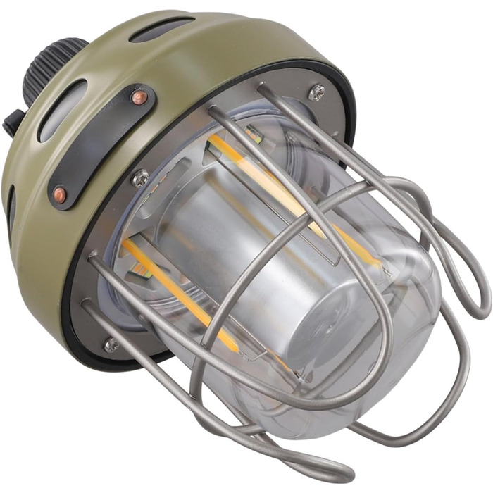 Акумуляторний кемпінговий ліхтар з акумулятором 2000 мАг, тепле/жовте світло, клас захисту IPX3, конструкція з алюмінію, сталі та ABS-пластику, для наметів та використання на свіжому повітрі (зелений)