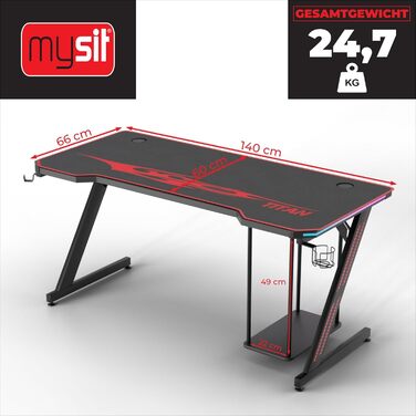 Ігровий стіл MY SIT Титан з RGB-підсвічуванням та розширеним функціоналом