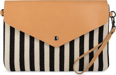 Клатч-конверт у морську смужку з візерунком риб'яча кістка, сумка через плече, жіноча сумка 02012153, колір червоно-бежевий