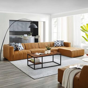 Журнальний столик VOWNER, стіл для вітальні, журнальний столик зі сталевим каркасом та полицями, промисловий дизайн, скандинавський стиль, легке складання, дерев&39яний диванний столик, приставний столик, вінтажний коричневий