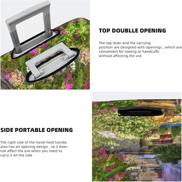 Чохол для валізи Весняний сад з принтом, еластичний захист від подряпин та пилу, чорний, розмір 95