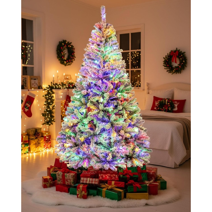 Штучна ялинка з вогнями 180 см біла Himimi