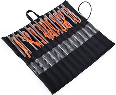 Столові прибори Рулон Чорний кемпінг Портативний намет Кілочки Сумка для перенесення Посуд Кухонний набір Палички для зберігання С