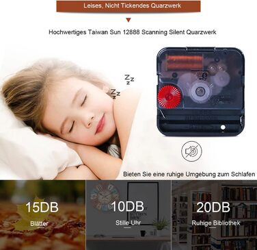 Кварцовий настінний годинник VIKMARI Дерев'яний тихий підвісний годинник, круглий сільський годинник на батарейках, легко читаєтьс