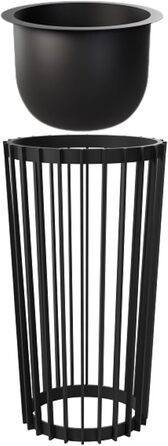 Комплект підставок для квітів Ø 30 см x В 40 см та 54 см Підставка для рослин виготовлена з міцного пластику, використовується з обох боків Квітковий стілець для використання в приміщенні та на вулиці Сучасний та практичний столик для рослин Чорний 30 см 