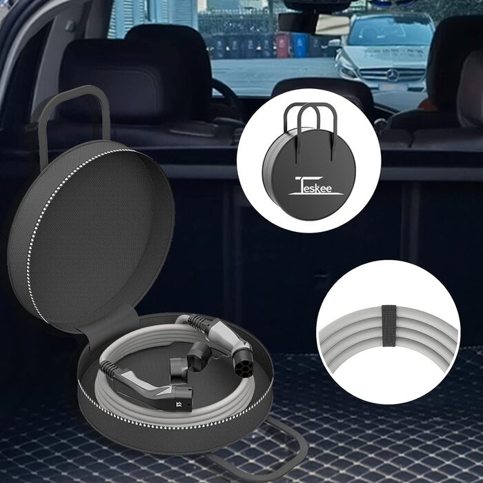 Зарядний кабель Teskee EV Зарядний пристрій для електромобілів Тип 2 на Тип 2 з індикаторними лампами Портативна сумка Сумісна з у