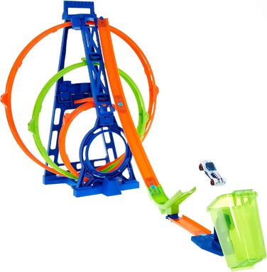 Трек Hot Wheels Triple Looping, набір для будівництва автотреку для машинок Hot Wheels, з 3 закільцьованими треками, в т.ч. 1 ігра