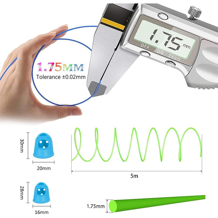 Нитка для 3D-ручки 1,75 мм PLA, нитка для 3D-ручки 15 кольорів, по 5 млн кожен - набір кольорів 3D-ручки для дітей і дорослих, нитка для аксесуарів для 3D-ручки, комплект ниток для PLA, нитка для 3D-принтера