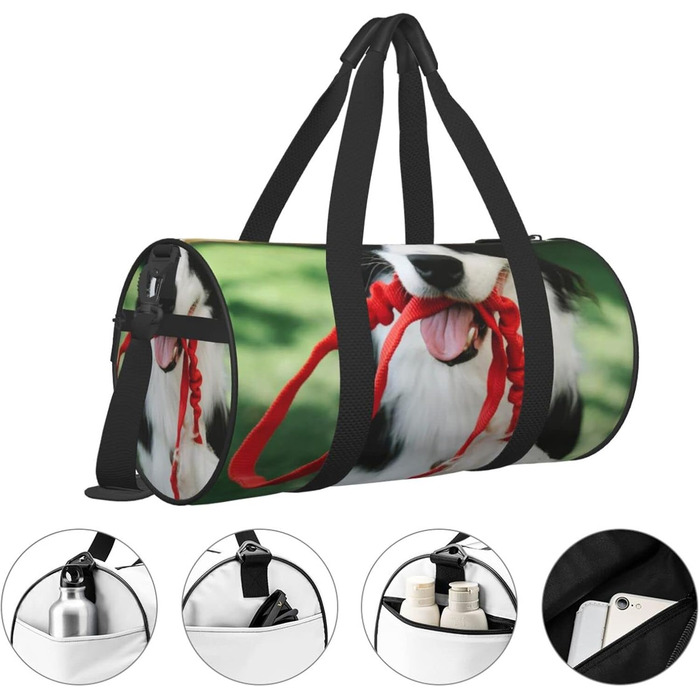 Дорожня сумка Веселий пес на траві, спортивна сумка для чоловіків та жінок