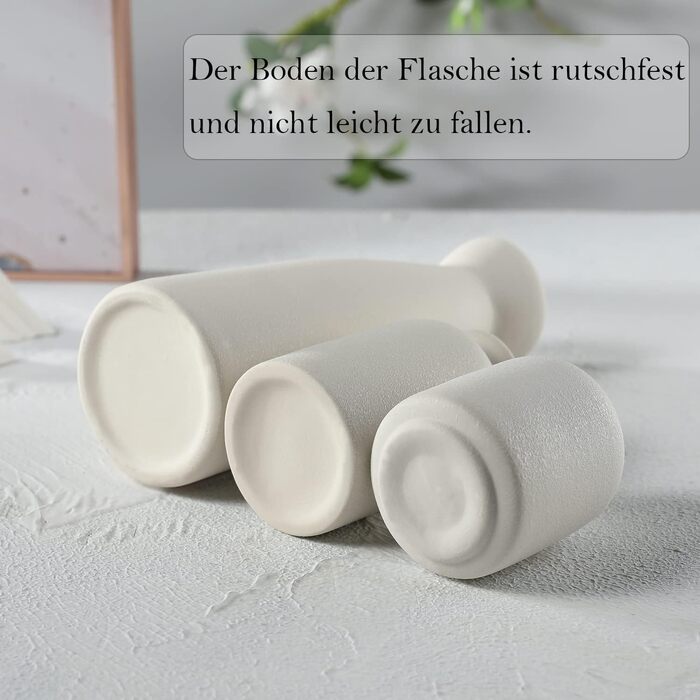 Білі керамічні вази Набір з 3 маленьких квіткових ваз для декору, сучасний сільський декор для дому на фермі, декоративні вази для